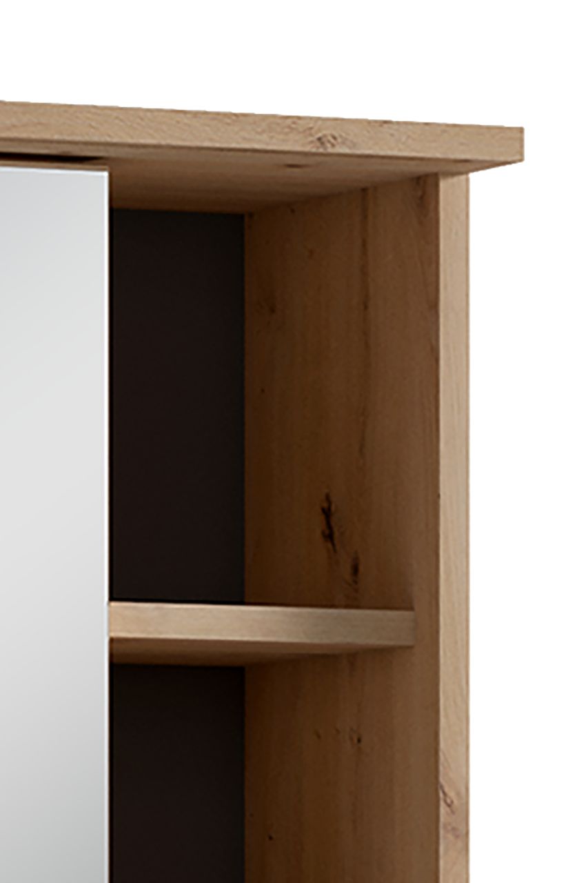 byLiving WELLNESS Spiegelschrank, Breite 60 cm, Eiche-Optik, Spiegelglas