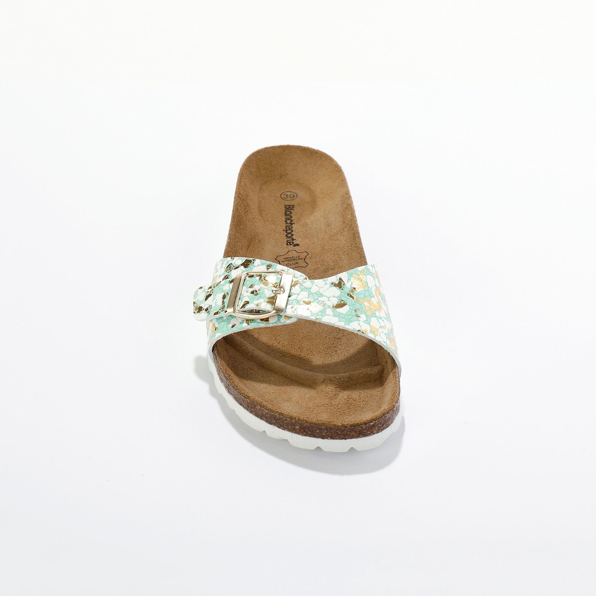Mules à boucle imprimée