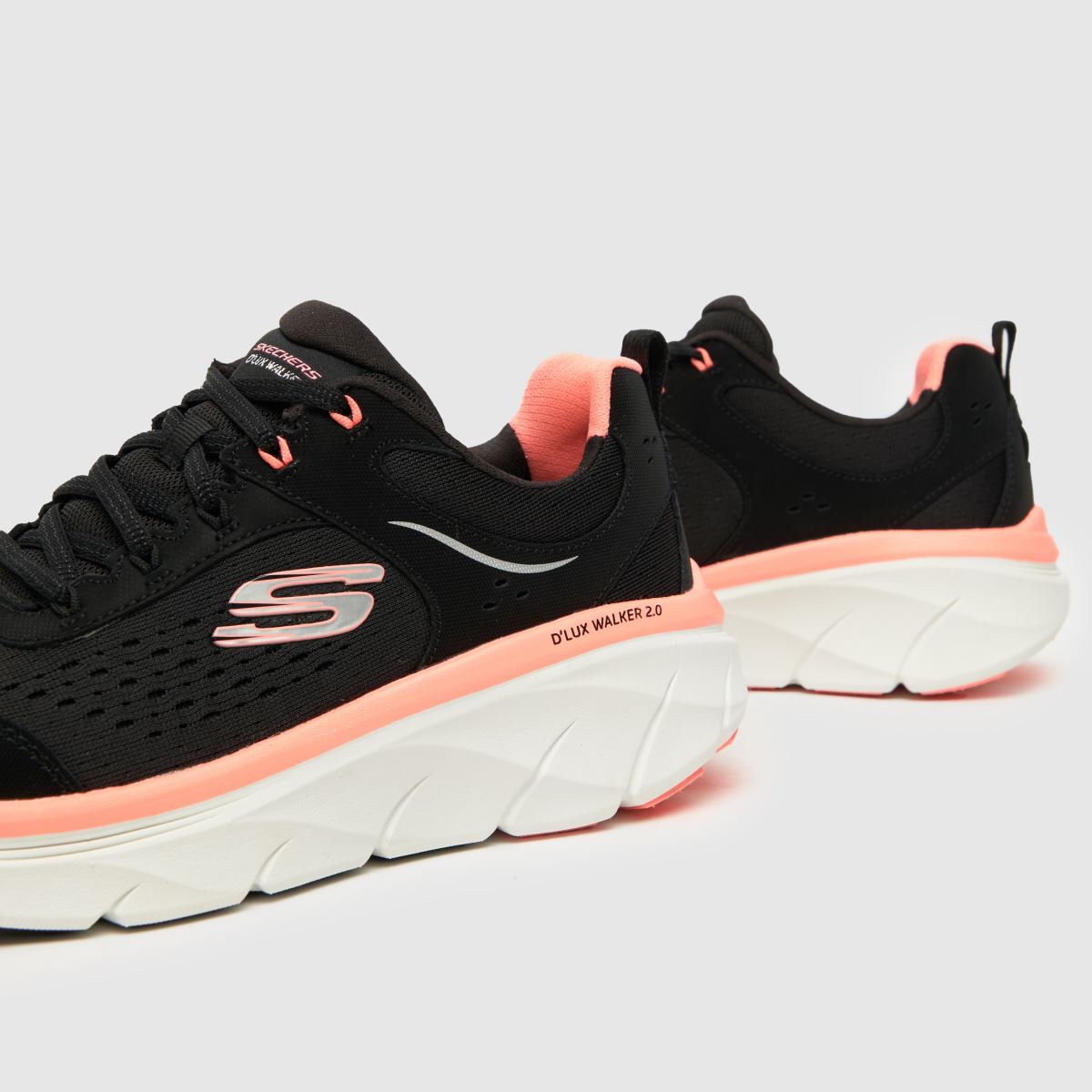 SKECHERS – Dlux Walker 2.0 – Svarta, flerfärgade sneakers
