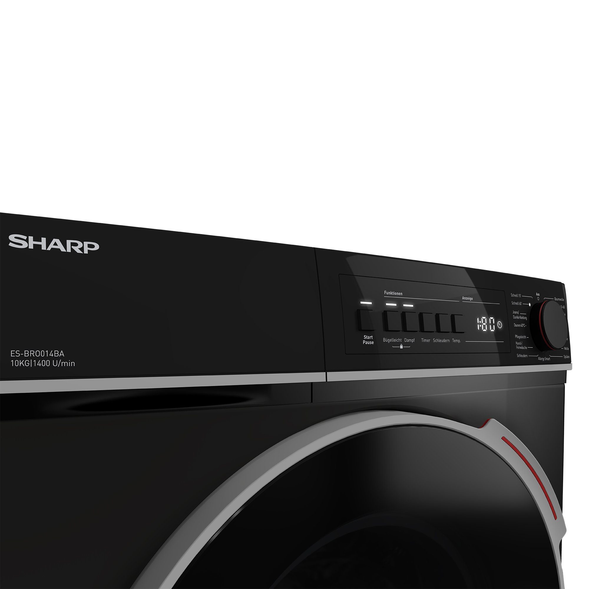 Sharp Waschmaschine ES-BRO014BA-DE, 10,00 kg, 1400 U/min, AllergySmart, EcoLogic