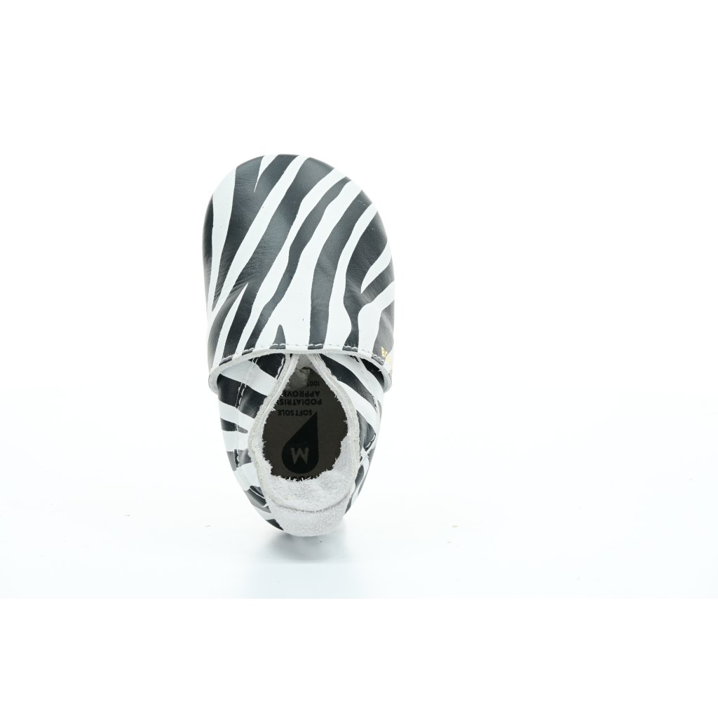Bobux Zebra Print White (Soft Sole) Krabbelschuhe