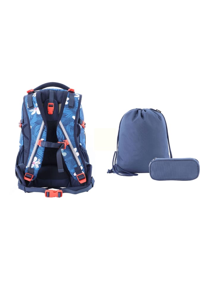 2Be 3er Set Schulrucksack Blue in Blue günstig kaufen onesize