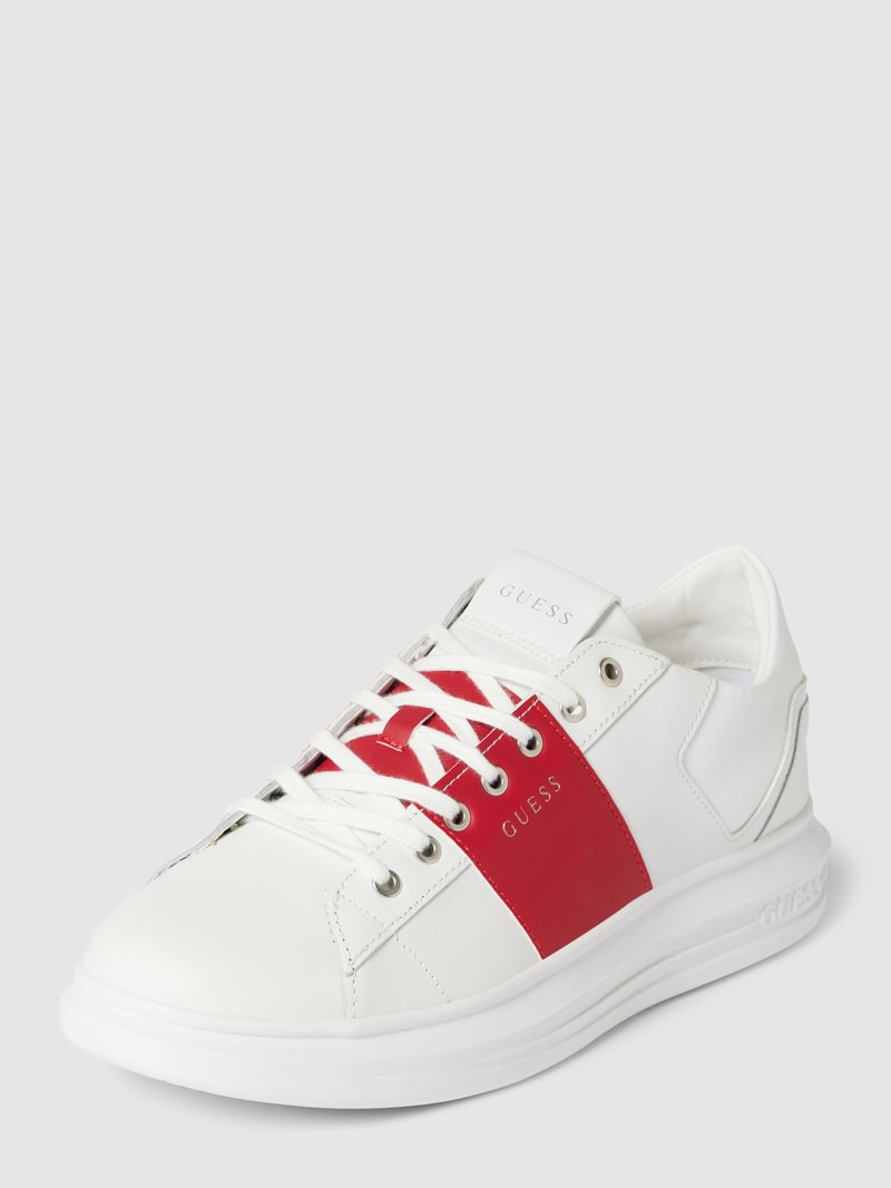 Sneaker mit Kontrastbesatz Modell 'VIBO' in weiß