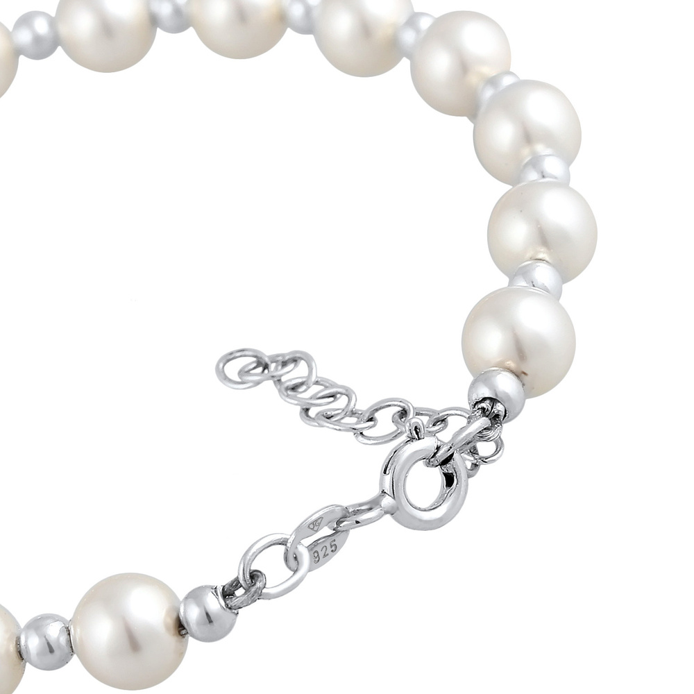 Nenalina Nenalina Bracelet Femmes Classique élégant avec perles synthétiques en argent ste Bracelet