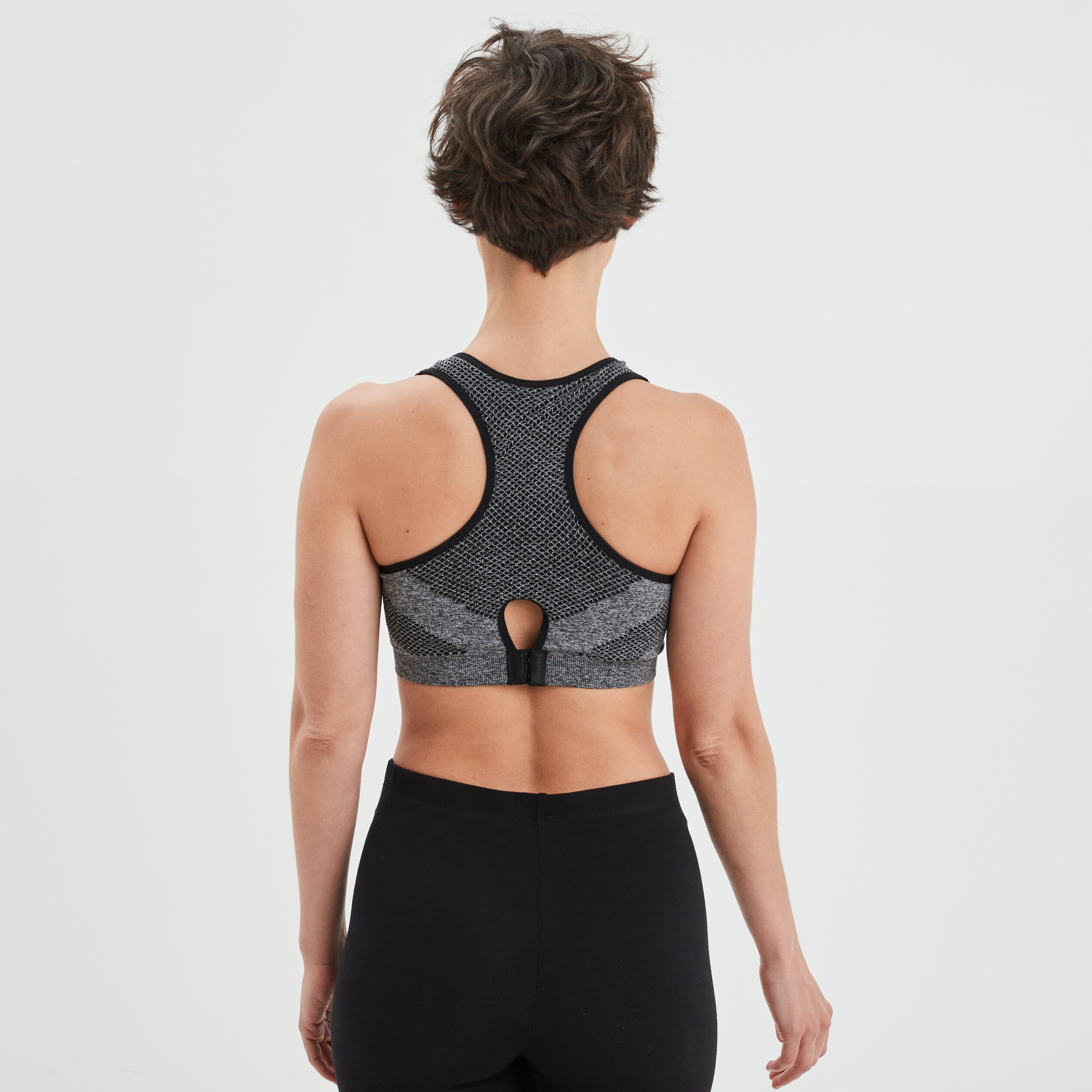 Brassière microfibre dos nageur gris femme | La Halle