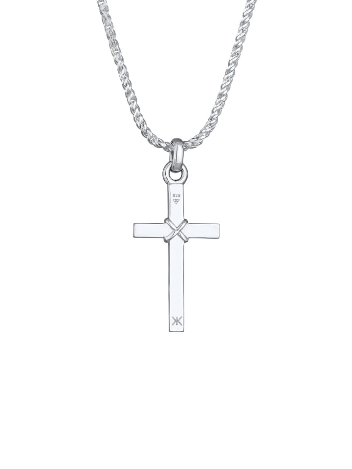 KUZZOI Halskette 925 Sterling Silber Kreuz in Silber günstig kaufen 55 cm