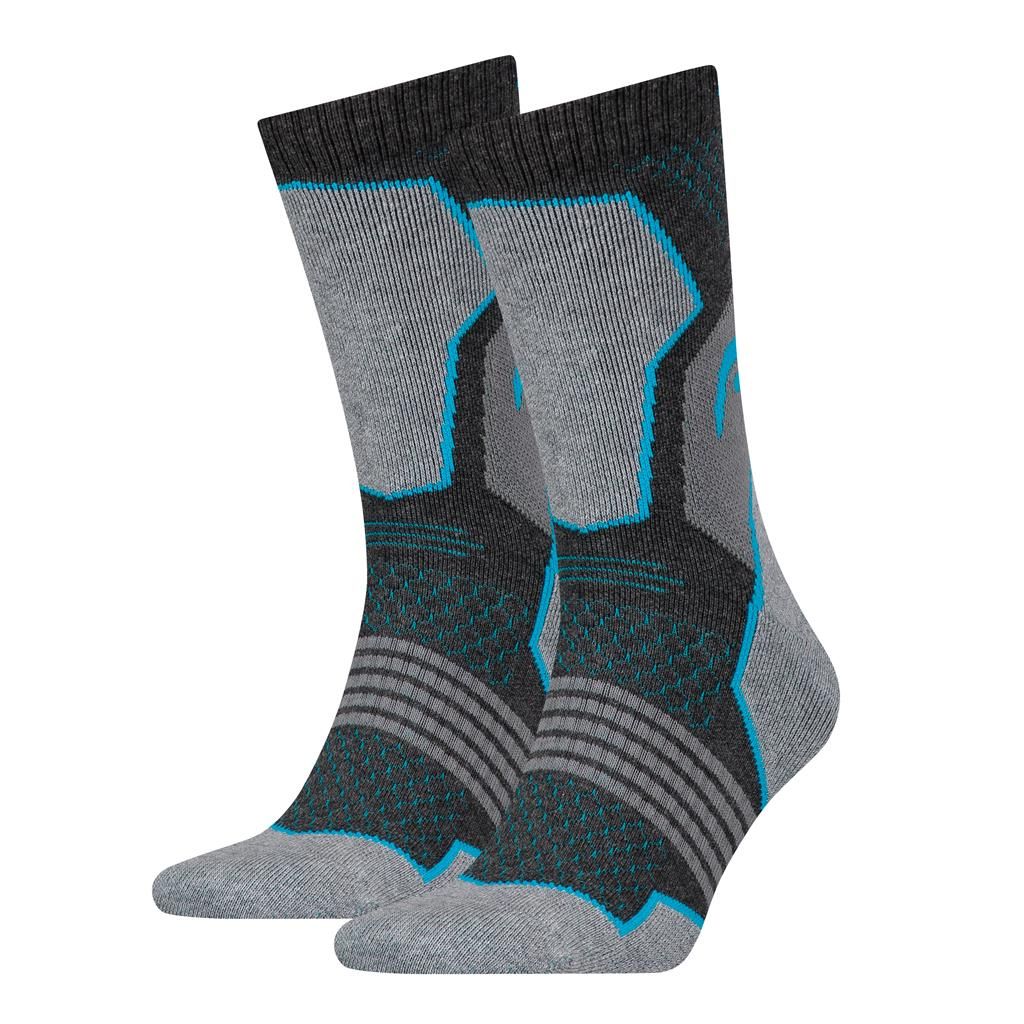 HEAD 6 Paar Hiking Crew Grey/Blue Wandersocken