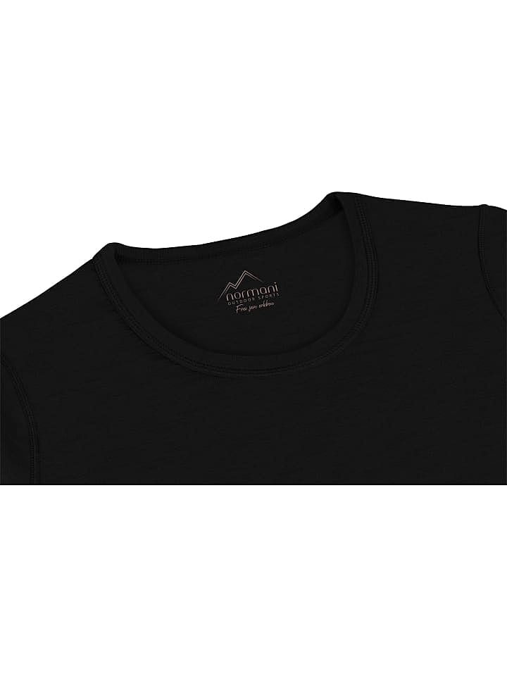 Normani Outdoor Sports Merino Umstands-Langarm-Shirt „Cambria“ in Schwarz günstig kaufen M