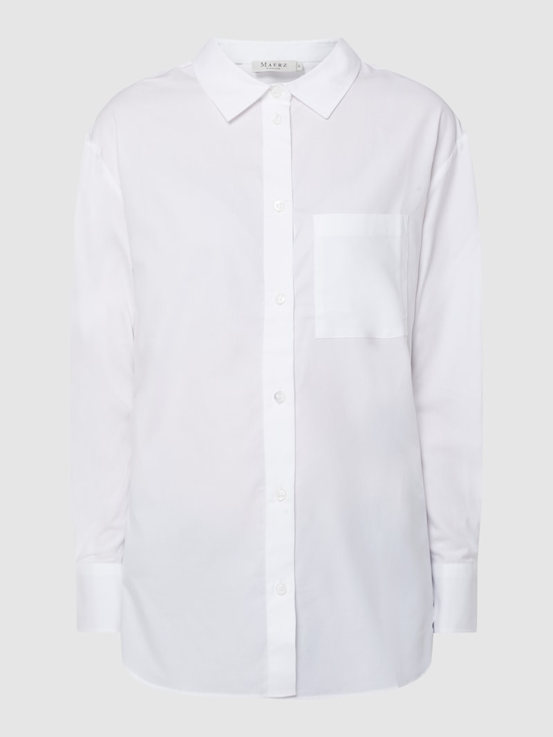Oversized Bluse aus Baumwolle in weiß