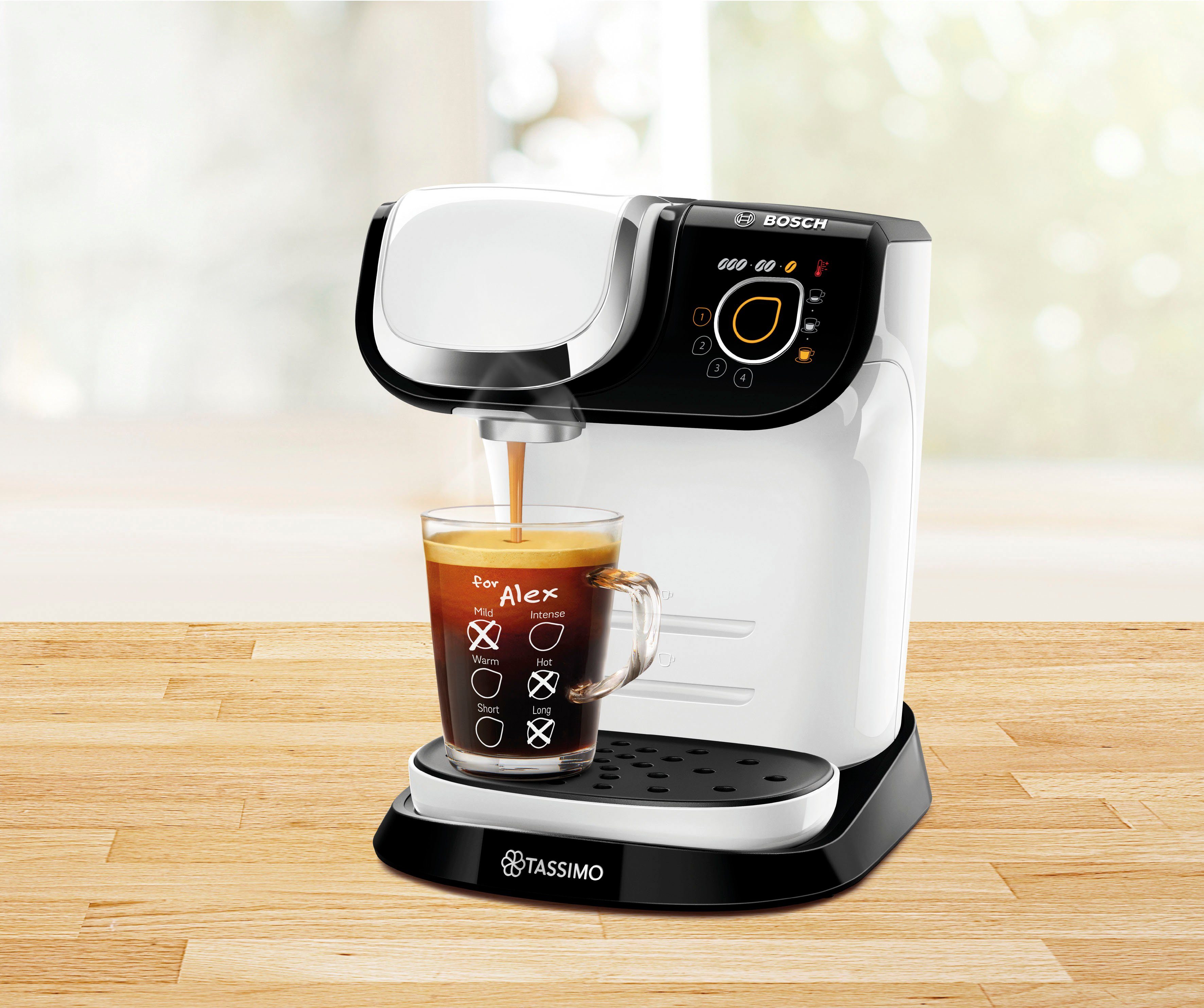 TASSIMO Kapselmaschine MY WAY 2 TAS6504, mit Wasserfilter, Personalisierung, einfache Zubereitung