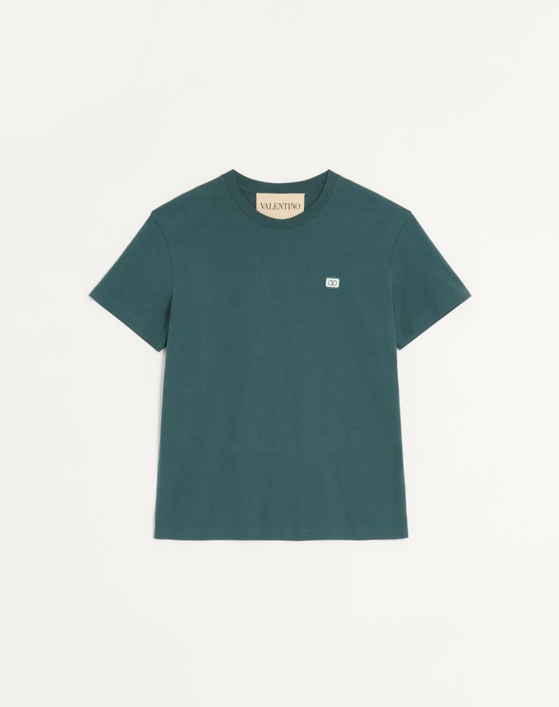 T-shirt en coton avec écusson logo V
