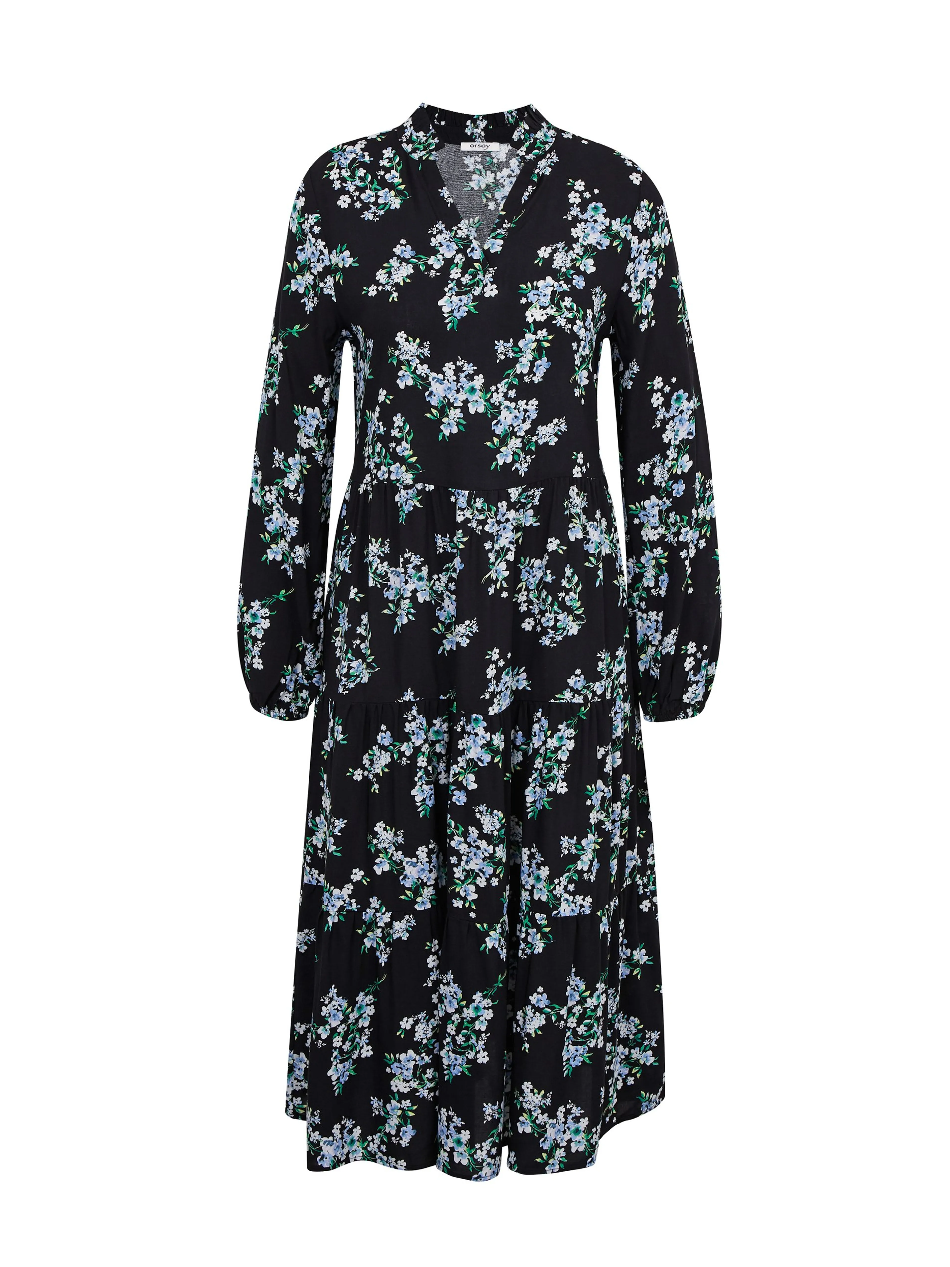 Schwarzes geblümtes Damenkleid ORSAY
