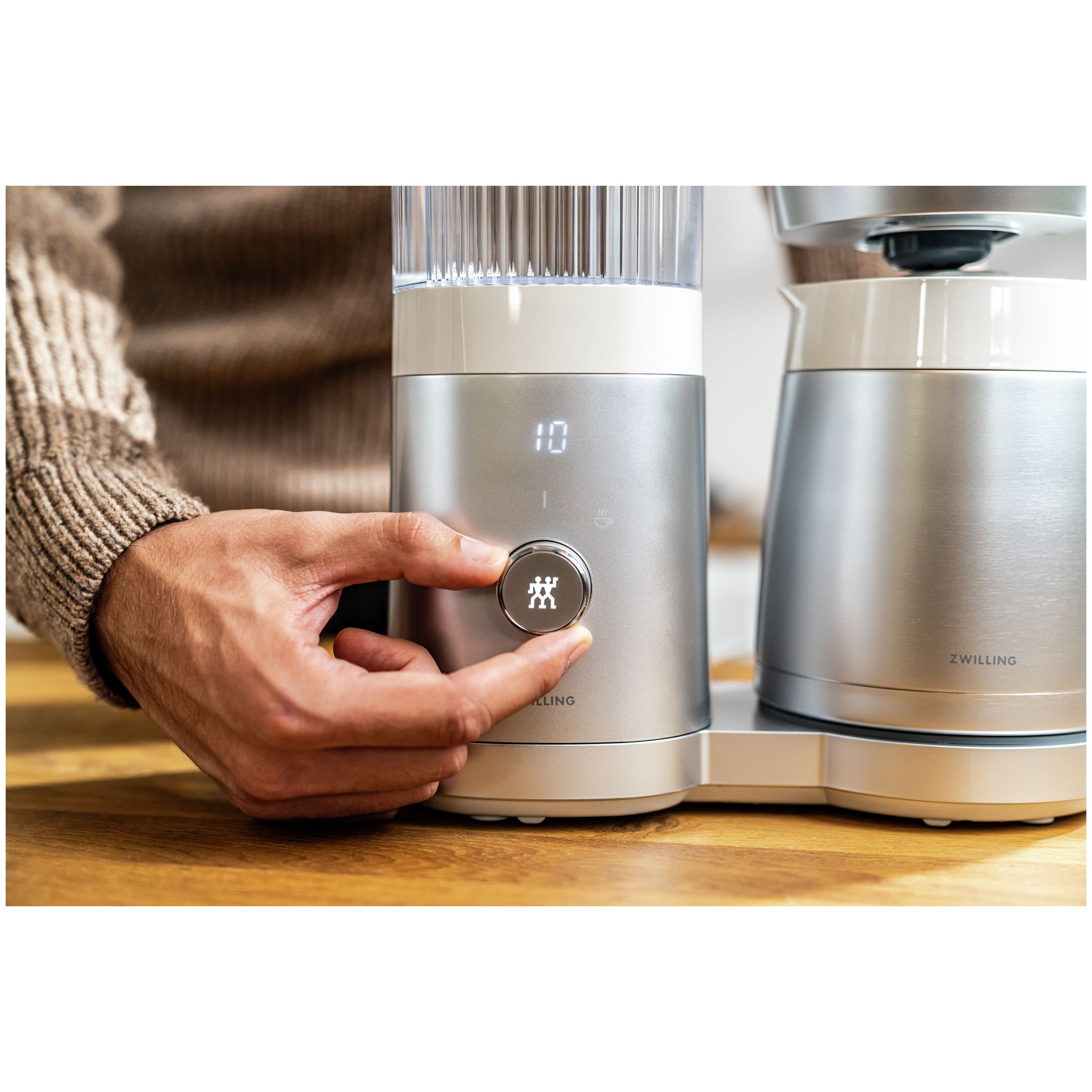 Filterkaffeemaschine, 1,25 l, Silber-Weiß