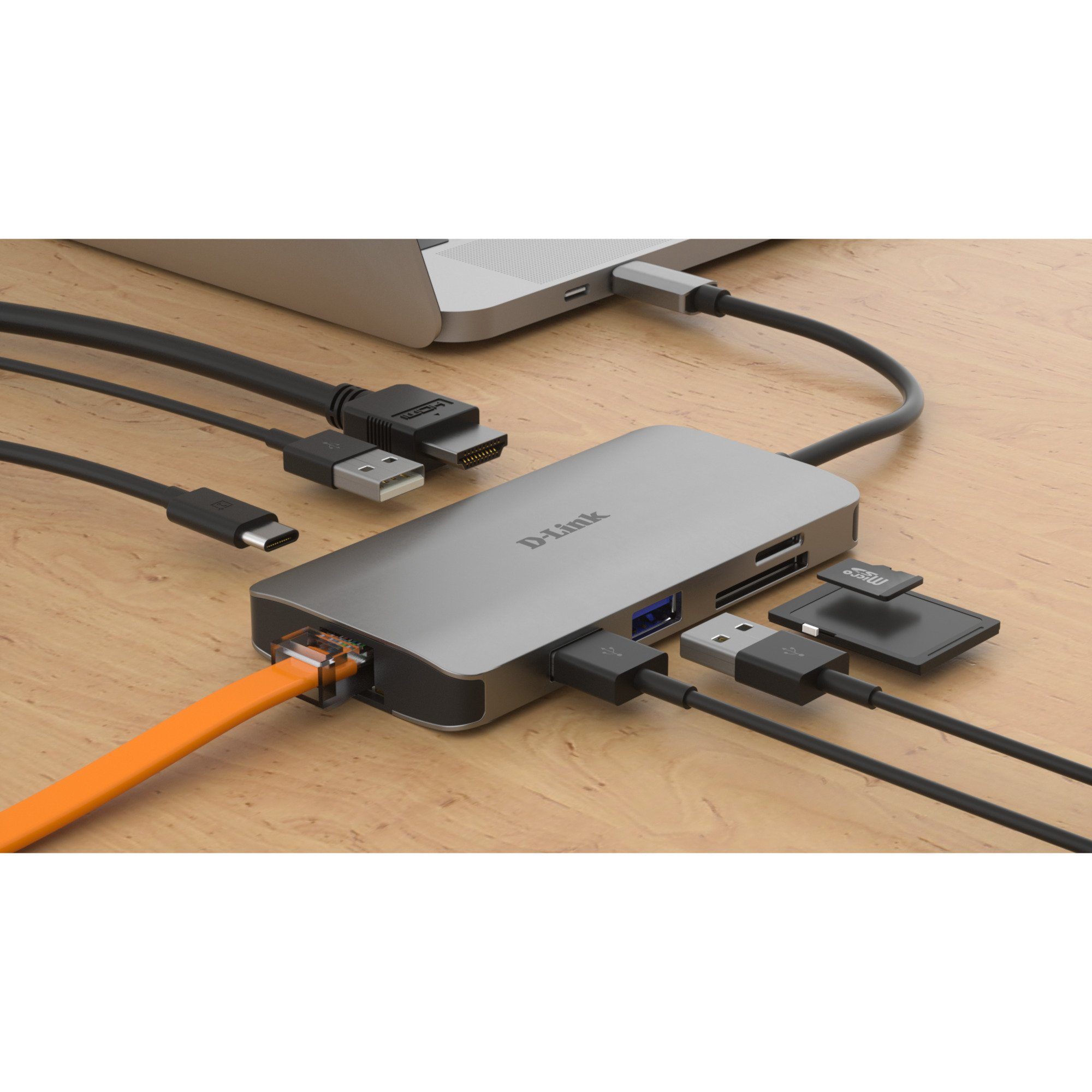 D-Link Laptop-Dockingstation D-Link DUB-M810 8‑In‑1 USB‑C Hub, Dockingstation