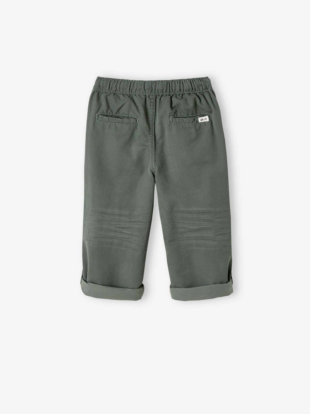 Vertbaudet Die UNVERWÜSTLICHE, robuste Jungen Hose zum Krempeln - dunkelkhaki