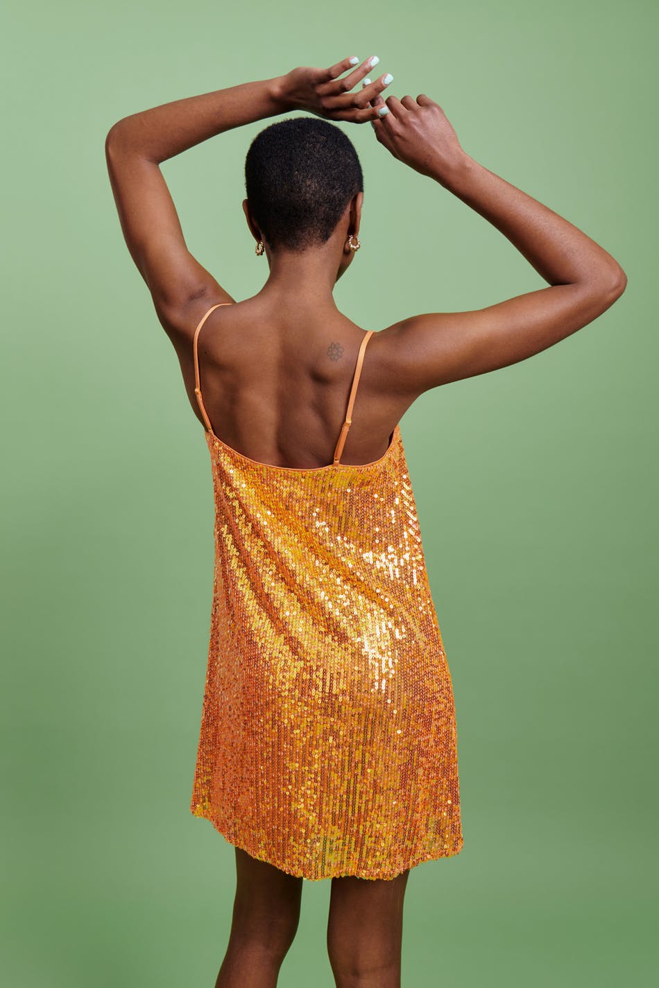Fluid sequin mini dress