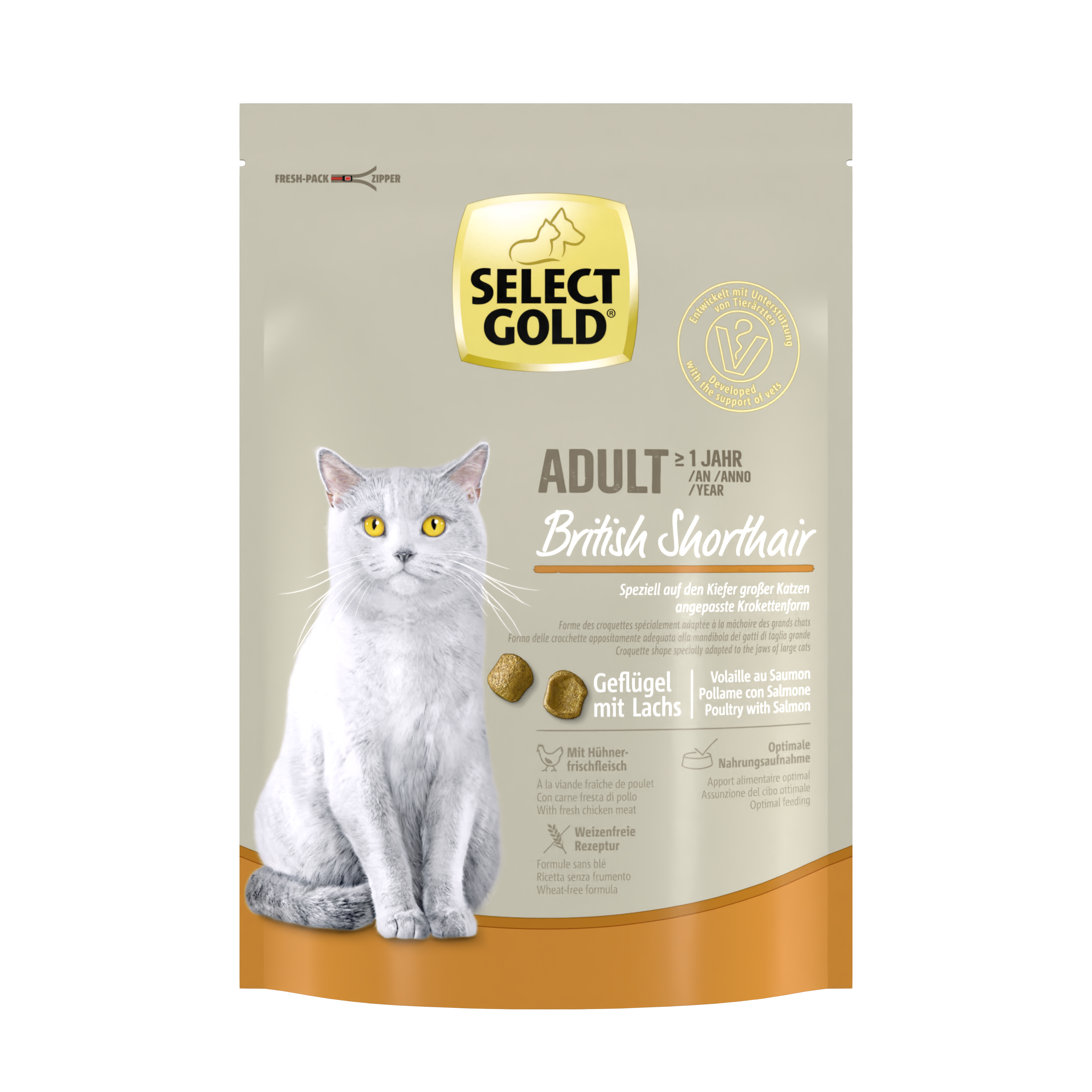 SELECT GOLD Trockenfutter SELECT GOLD British Shorthair Adult Geflügel & Lachs 300 g