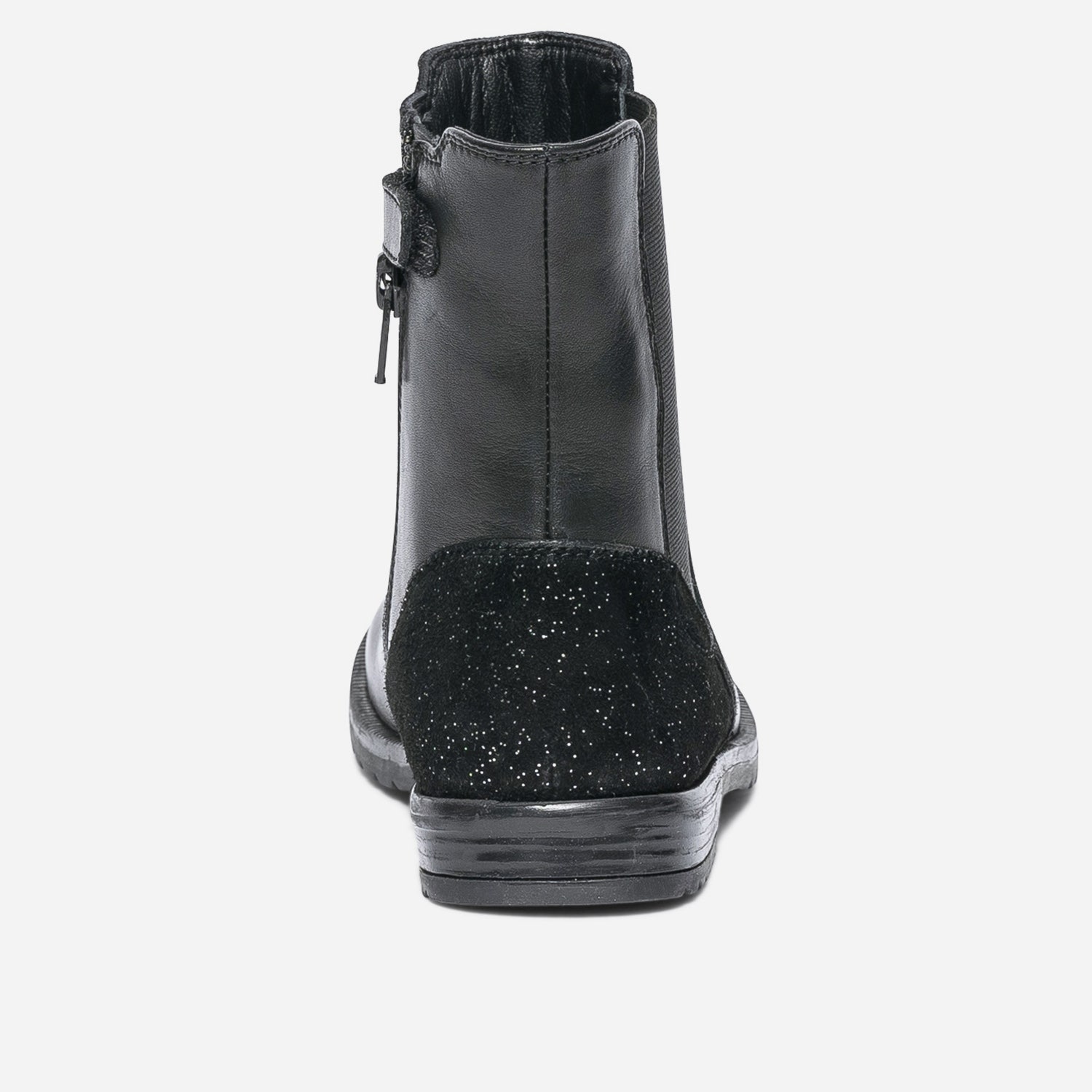 Boots noir en cuir et cuir velours