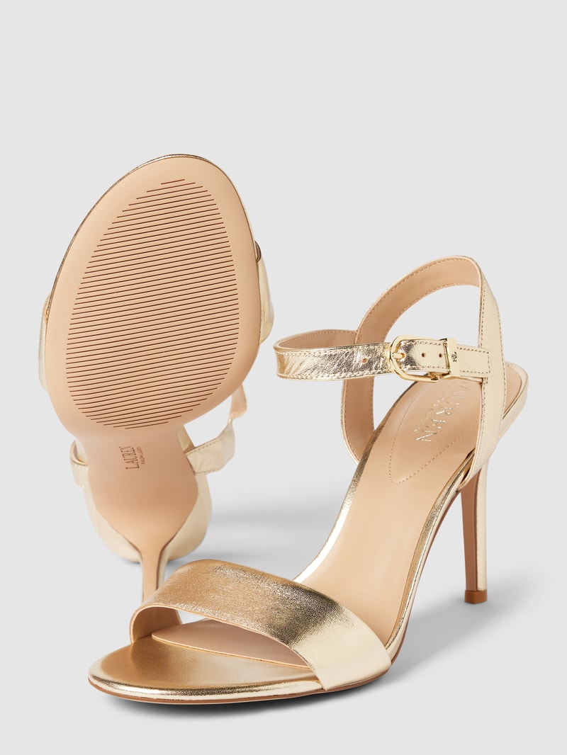 Sandaletten aus Leder Modell 'GWEN' in gold