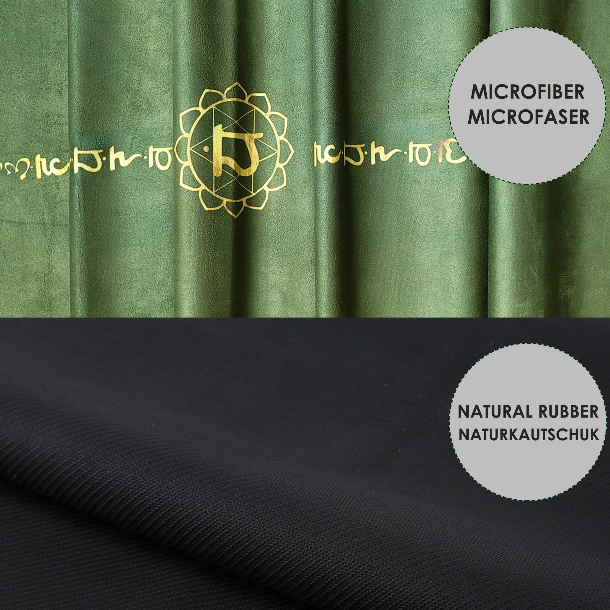 GOLDEN Yogamatte Sommergrüne Mittelausrichtung 1.5mm, Sprühen Sie wenig Wasser, perfekte Griffe bekommen