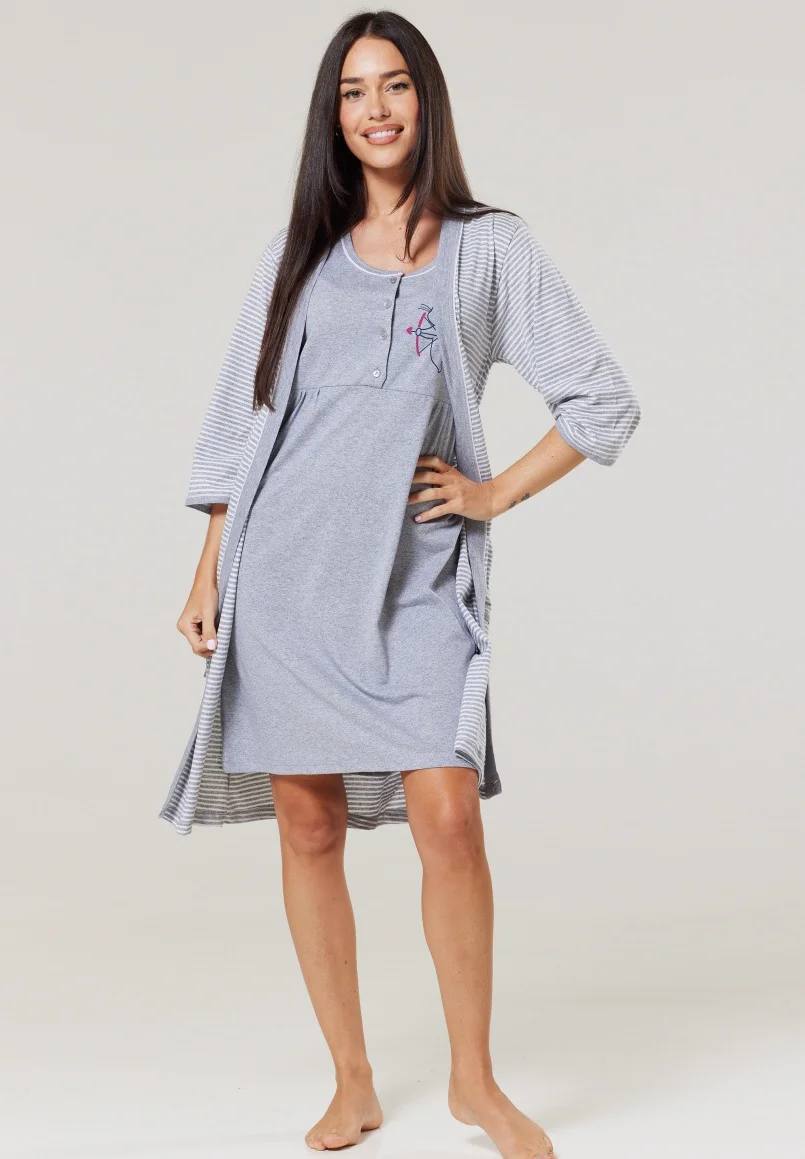 Conjunto de maternidad y hospital Happy Mama para parto y nacimiento - Camisón