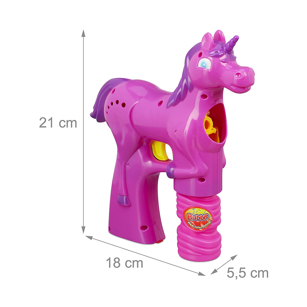 1 x Einhorn Seifenblasenpistole pink