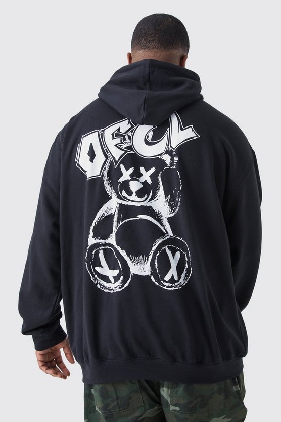 Plus Hoodie mit Official Bear Print