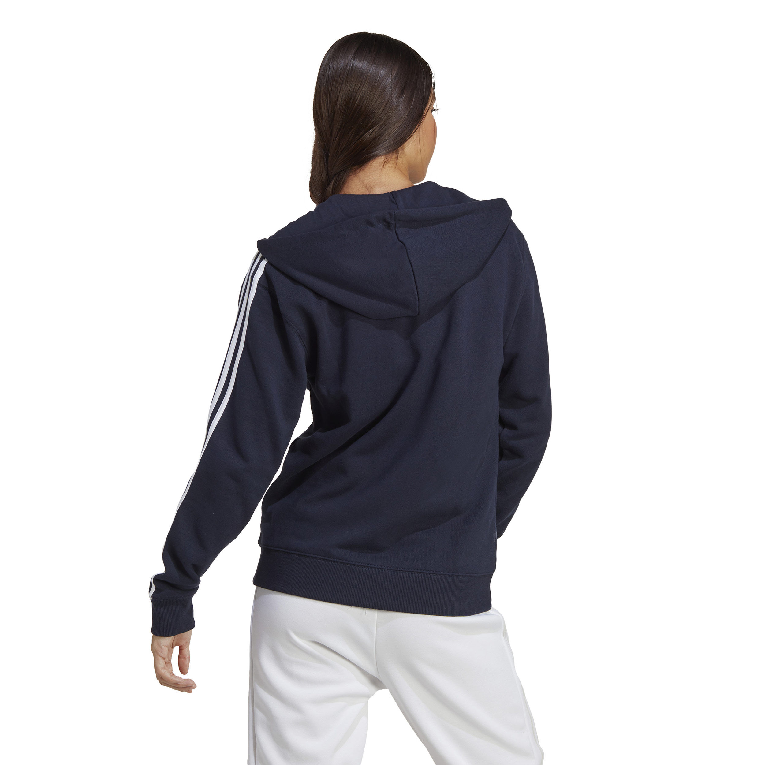 3 Stripes French Terry Sweatjacke Damen - Dunkelblau, Weiß