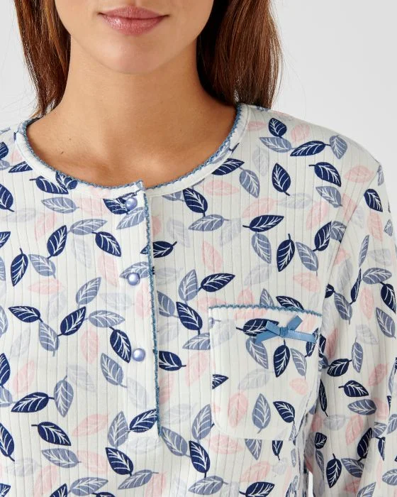 Pyjama à manches longues maille interlock imprimée