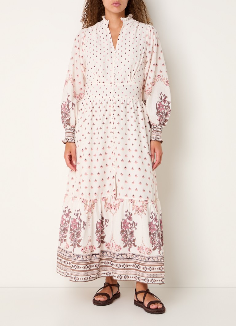 Rochie maxi cu imprimeu floral Anabel Neo Noir, bluză și imprimeu floral