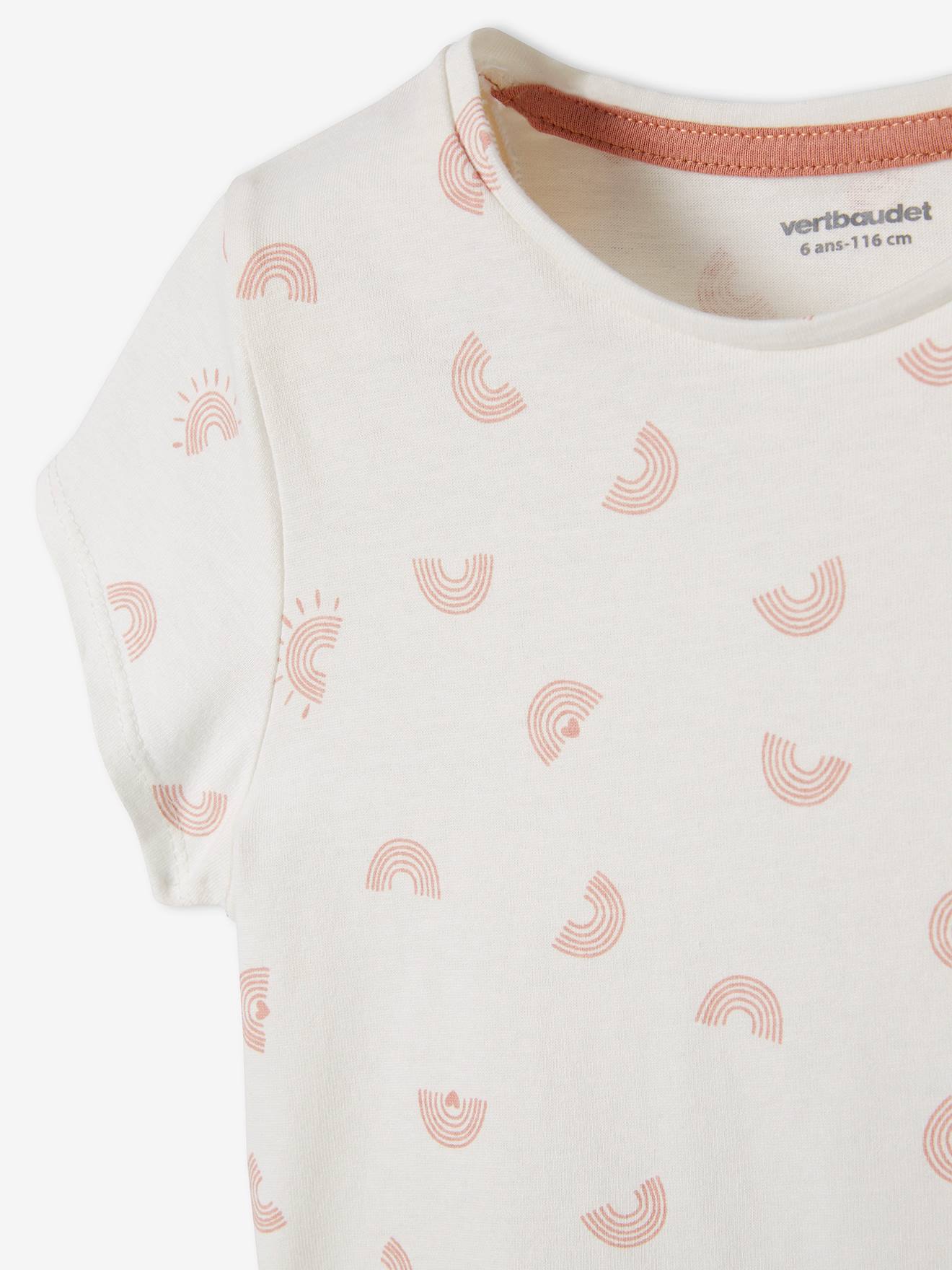 Vertbaudet 3er-Pack Mädchen T-Shirts, Glanzdetails BASIC Oeko-Tex - himbeer