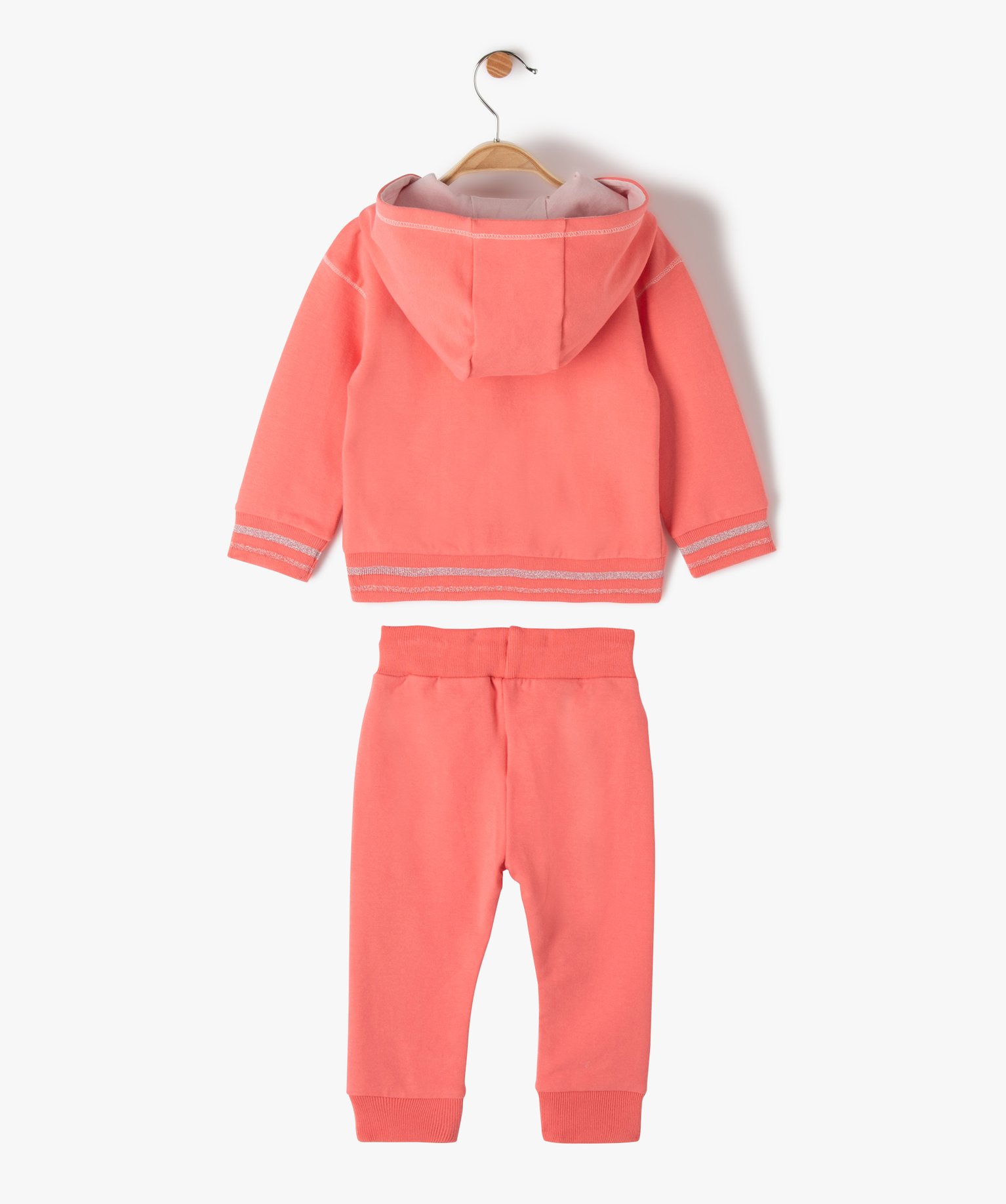 Ensemble bébé fille 2 pièces : pantalon et veste de joggi... rose fonce | GEMO