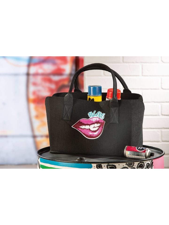 GMD Living Filztasche Street Art in Schwarz günstig kaufen onesize