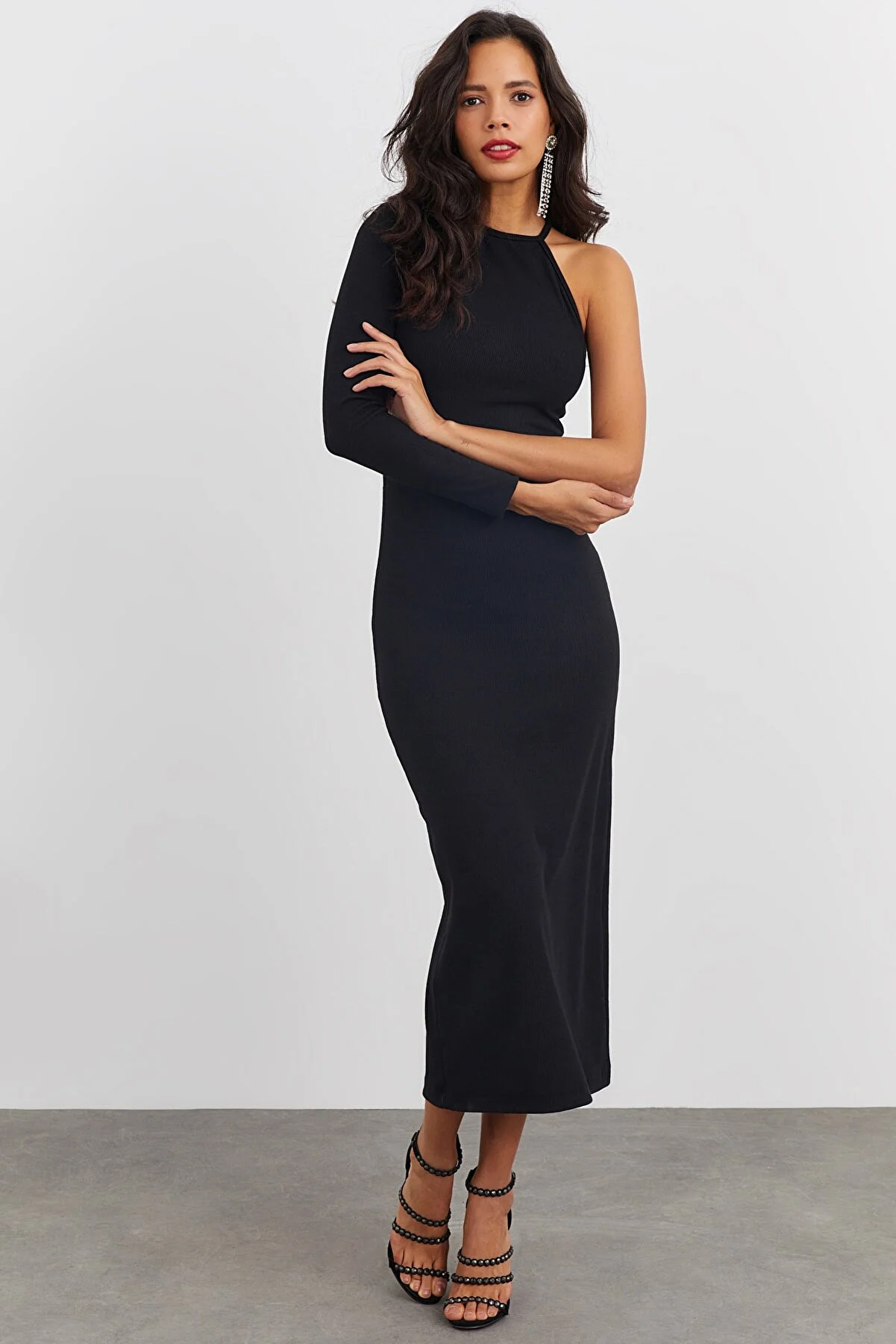 Cool & Sexy  Schwarzes, einärmliges Camisole-Kleid für Damen EY1521