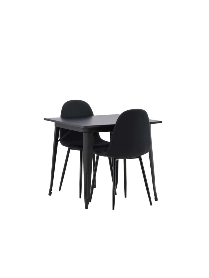 ebuy24 Essgruppe Tempe 2 ( 3-teilig) Schwarz 80 x 80 cm günstig kaufen onesize