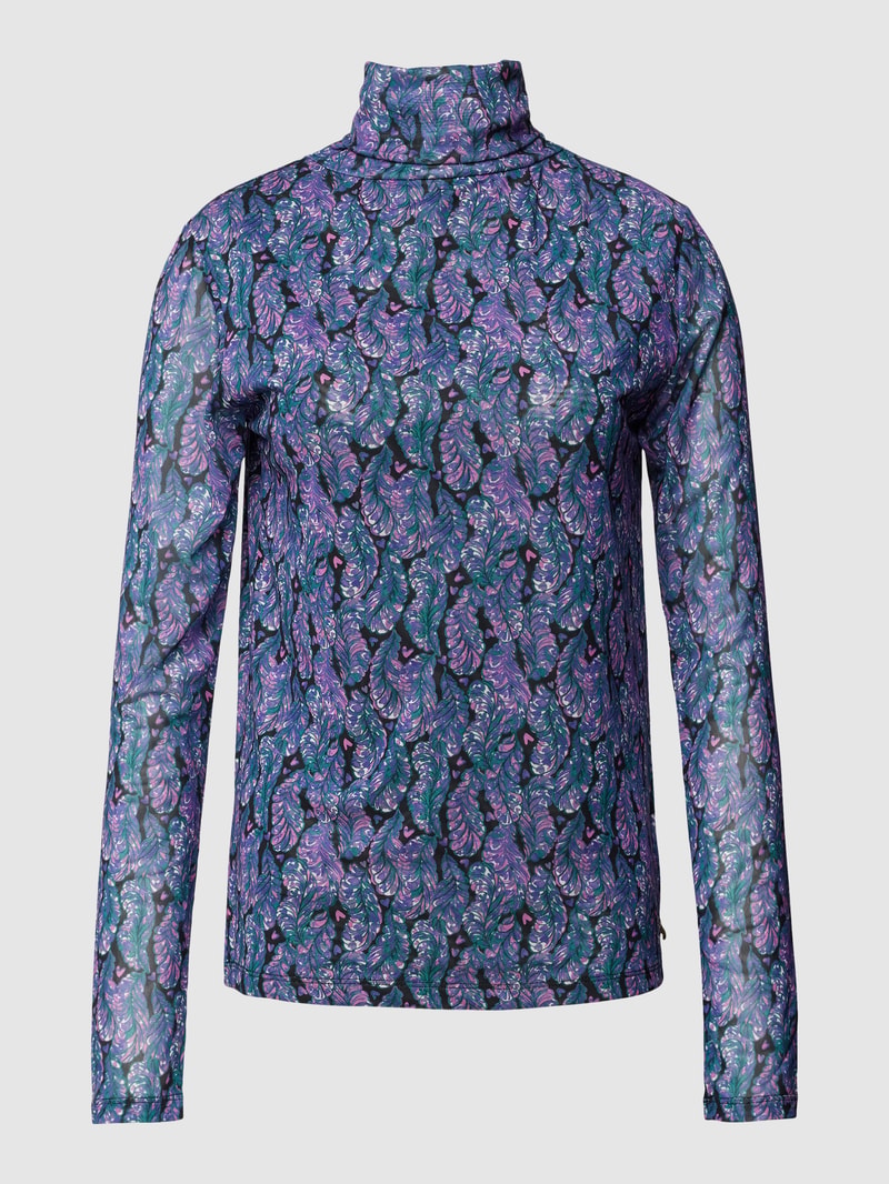 Longsleeve mit Stehkragen Modell 'Jane' in flieder