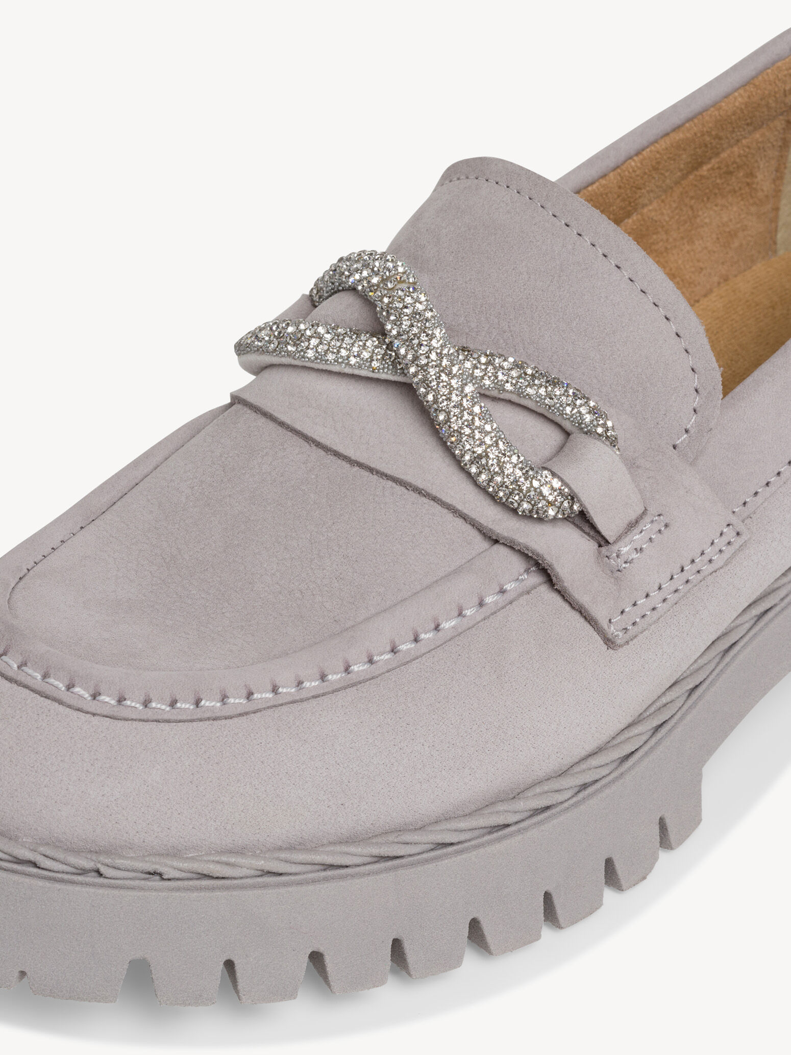 Slipper en cuir - gris