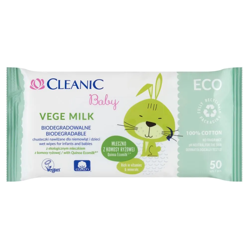 Cleanic Baby еко марамице за бебе и децу са биљним млеком