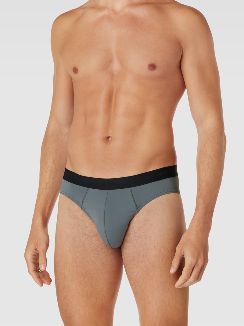 Slip mit Label-Details Modell 'Micro Touch' in rauchblau