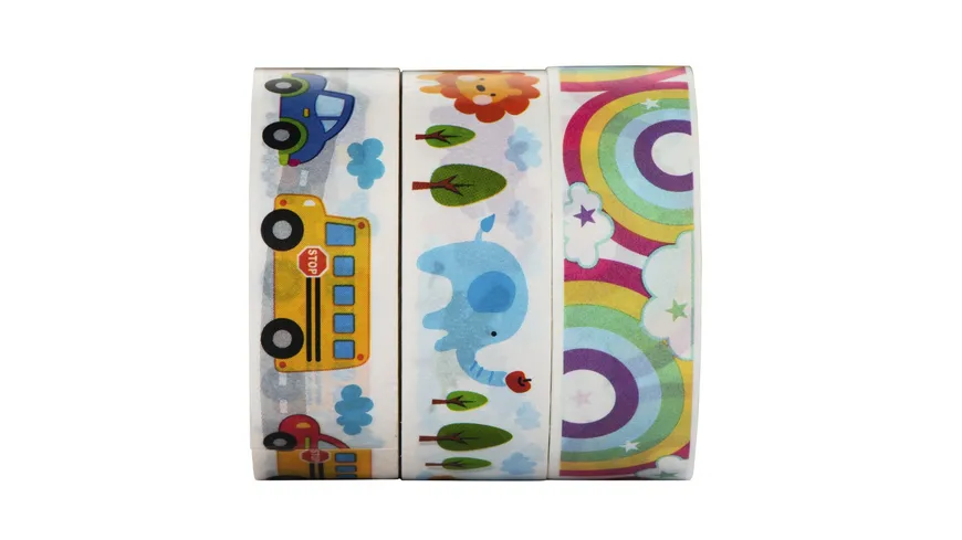 Masking Tapes 1,5x500 cm, verschiedene Motive in 3er-Sets