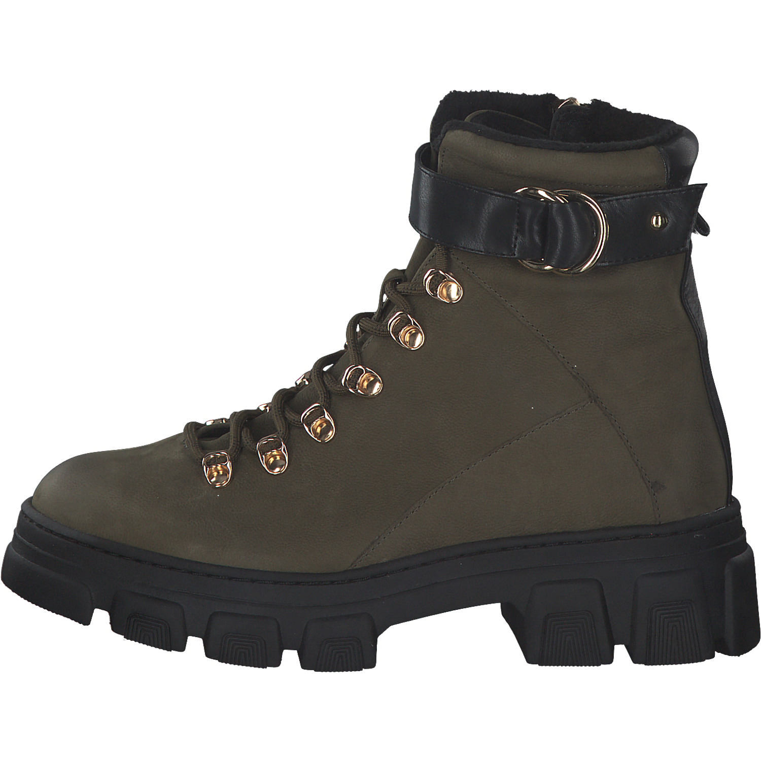 Tamaris 25213, Schnürstiefeletten, Damen, Olive/Black