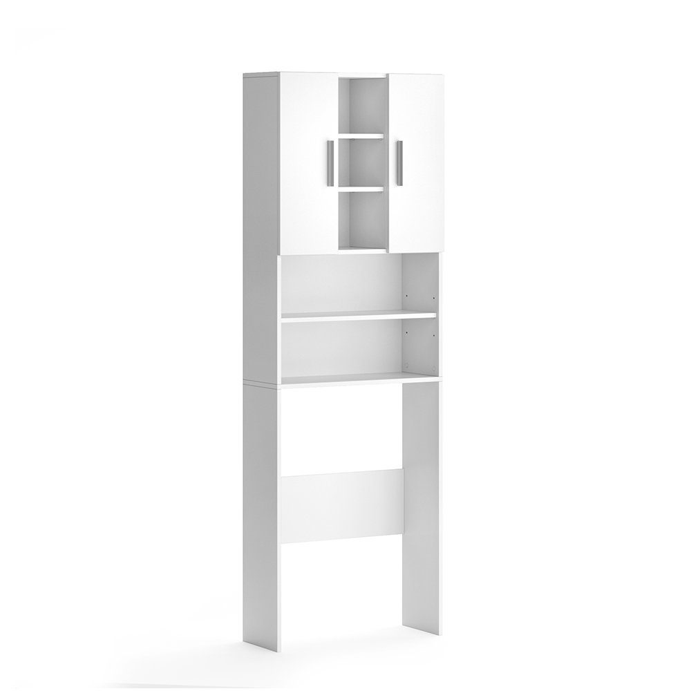 Vicco Waschmaschinenumbauschrank Hochschrank Badschrank LUIS 190x64cm Weiß