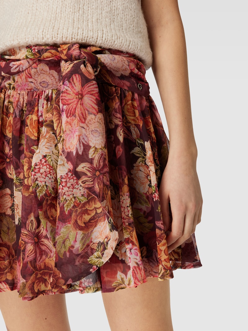 Minirock mit floralem Print Modell 'AMAN' in bordeaux rot