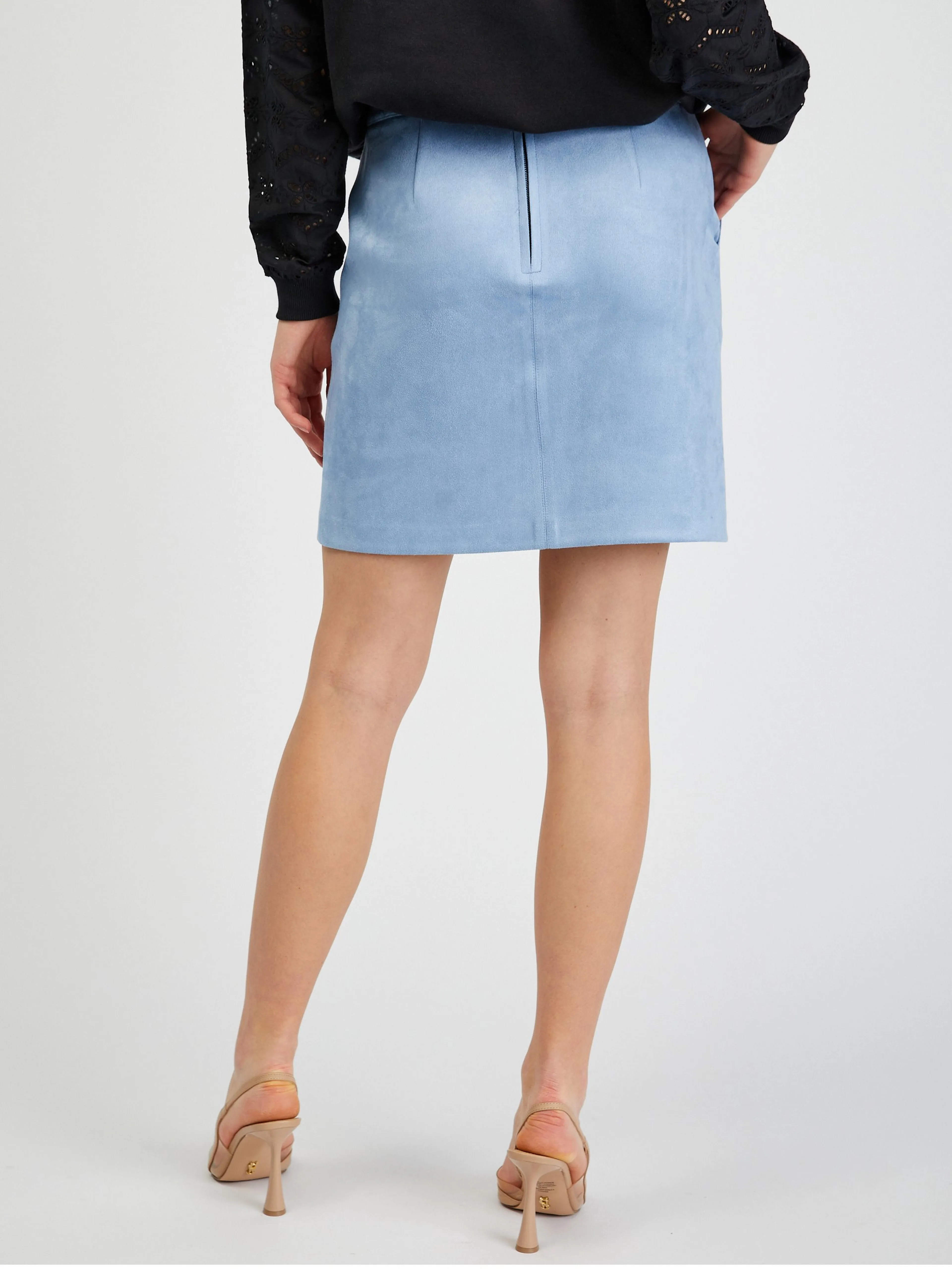 Hellblauer Damenrock Wildleder ORSAY