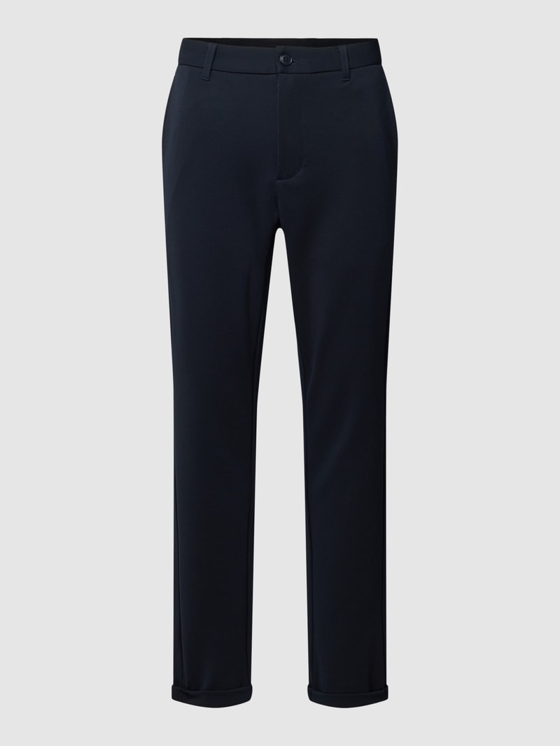 Slim Fit Chino mit seitlichen Eingrifftaschen in marineblau