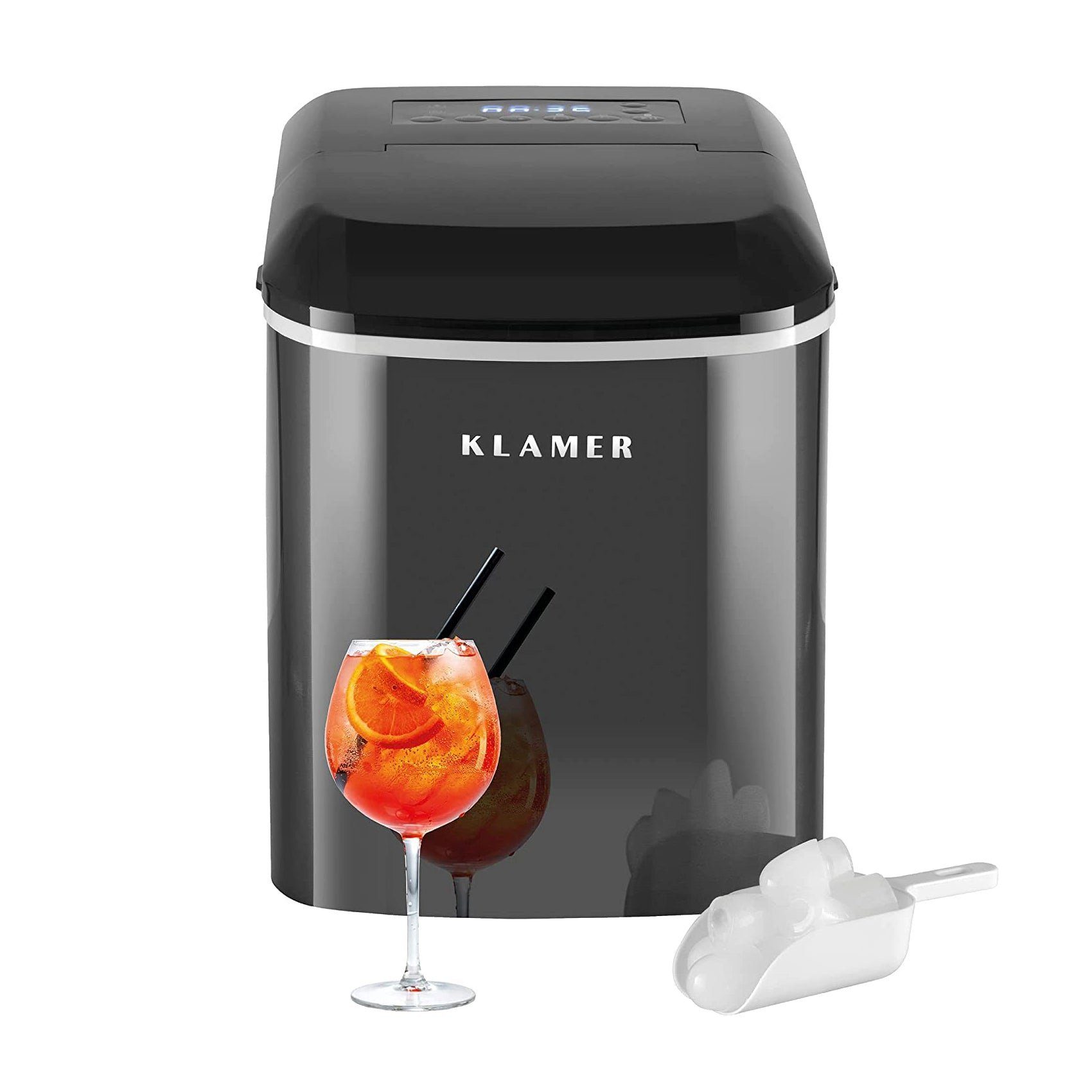 KLAMER Eiswürfelmaschine KLAMER Eiswürfelmaschine, 10 Eiswürfel in 7-9 Minuten, 15 kg Eiswürfe…