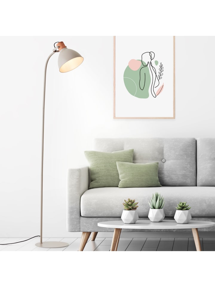 Brilliant Erena Standleuchte 1,5m taupe Metall/Holz Fußschalter 1x A60, E27, 40 günstig kaufen onesize