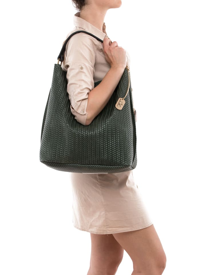 Anna Morellini Leder-Schultertasche 