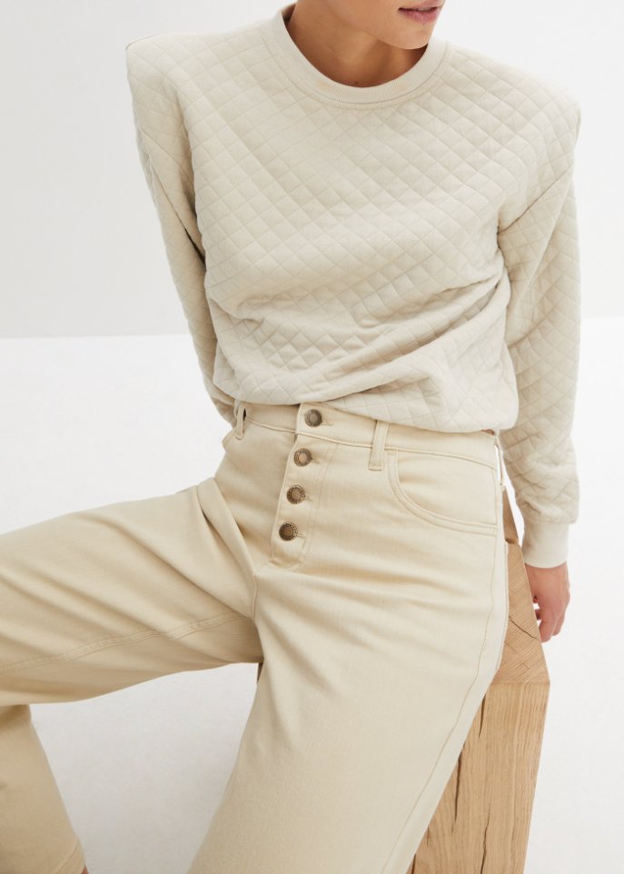 Stretch-Jeans Culotte, knöchelfrei