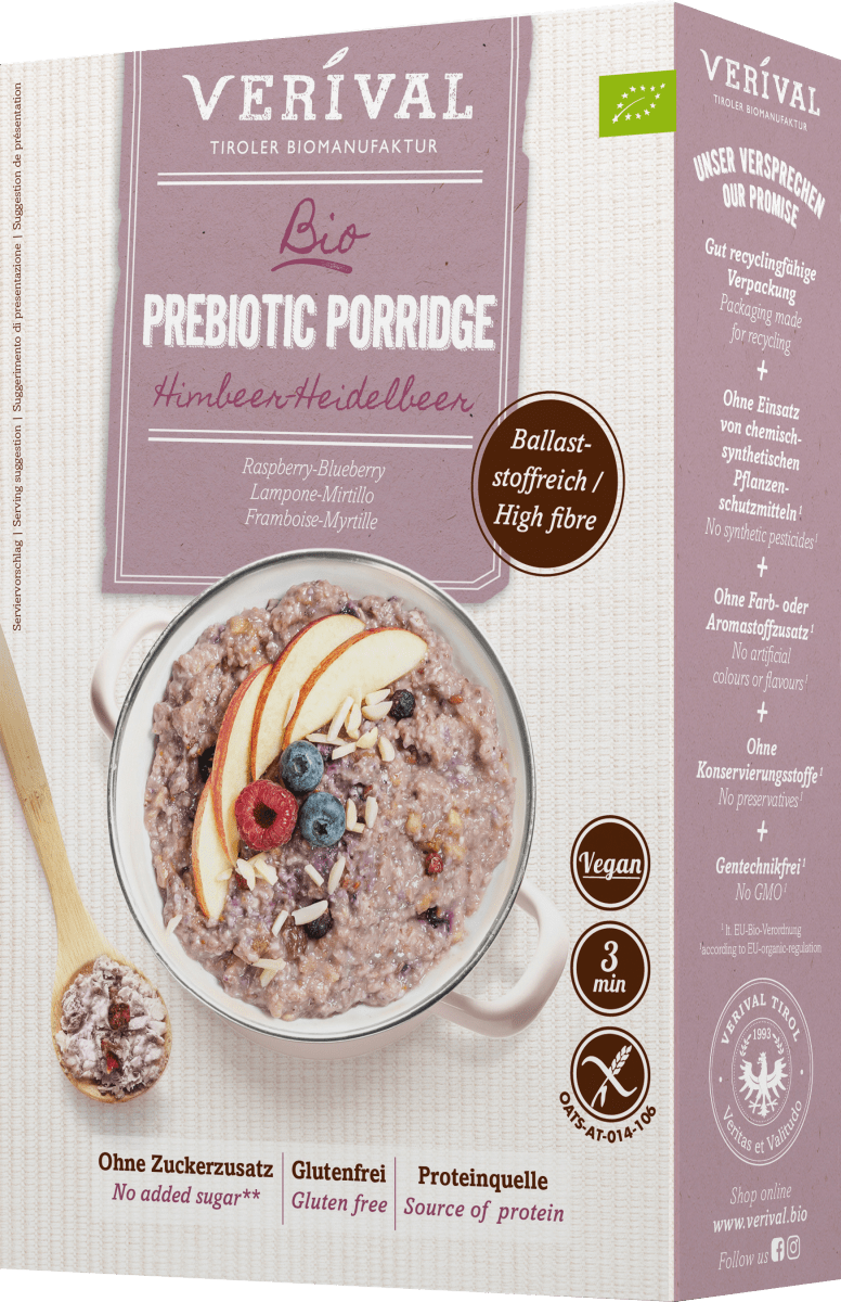 Porridge, Prebiotic Himbeer-Heidelbeer, 350 g